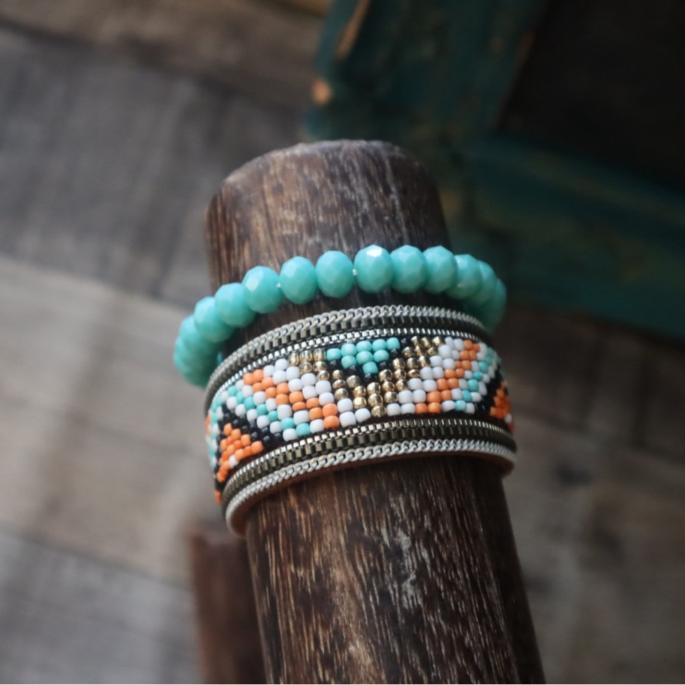 Colorful Aztec Beaded Bracelet - Picture 2 of 2